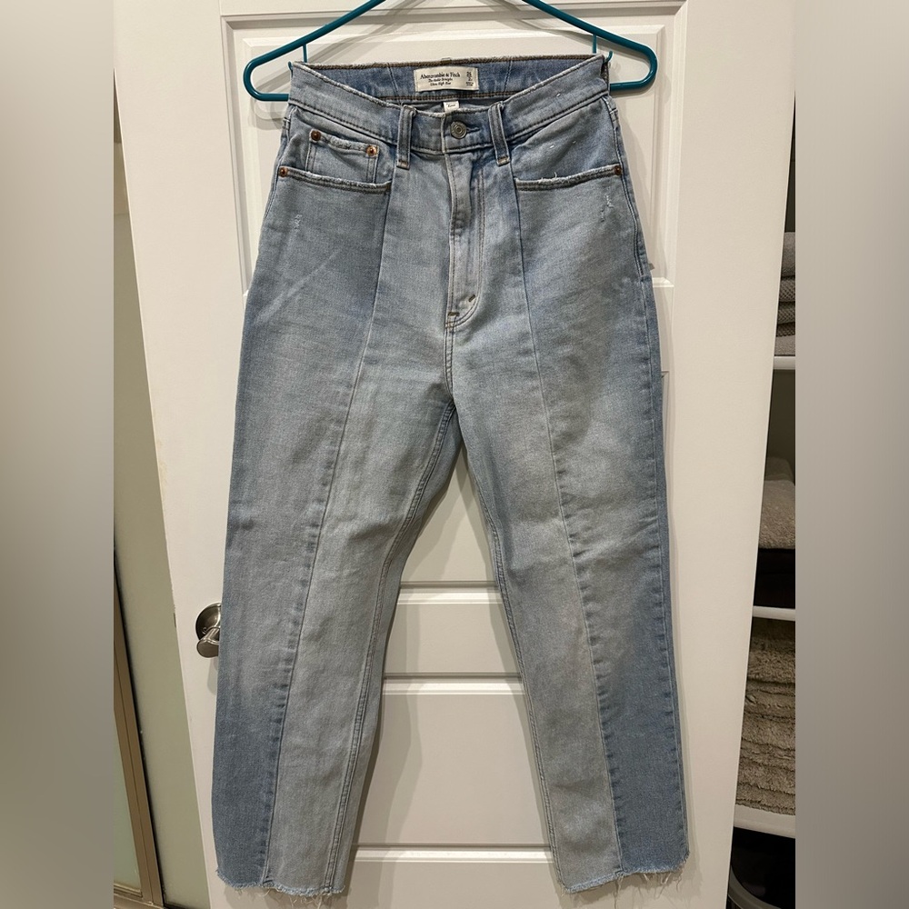 Abercrombie and Fitch Curve Love Ankle Straight Ultra High Rise Jeans